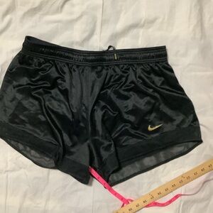 Nike Women's dri -fit Black and Gold Athletic Shorts with liner size 1X